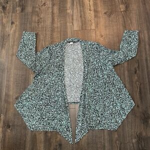 Jonden Waterfall Kimono Top Women 2xL Open Cardigan Green Laggenlook Made In USA